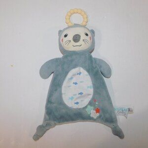 Douglas Baby Lil' Sshlumpie Teether Indy Otter Gray Plush Lovey Security Blanket